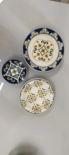 Jogo de pratos estilo Português de Porcelana - 10 unidades