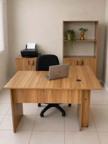 mesa delta 1,20m na cor nogal nova