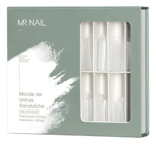 Molde Sanduíche 240un Unhas Caixão Amêndoa Mr Nail