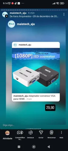Adaptador conversor VGA para HDMI por 25,00