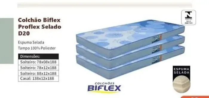 Colchão D20 Biflex Solteiro