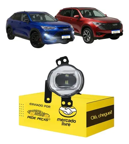 Farol Milha Auxiliar Direito Haval H6 Gt 2023 24 2026 Led Prateado