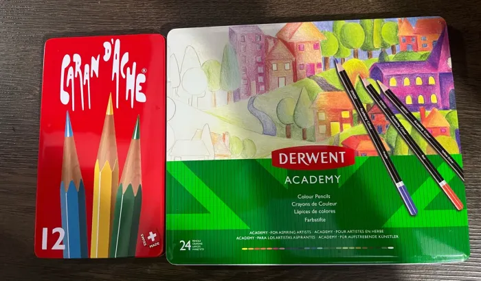 Kit Lápis de cor Carandache + Derwent acadêmico
