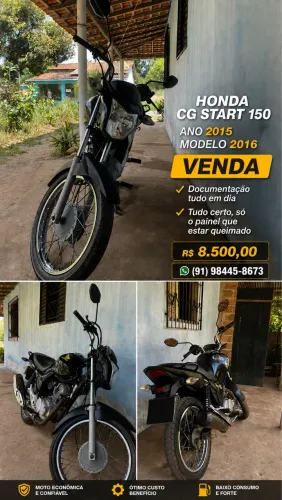 Start 150 CG, ano 2015, modelo 2016