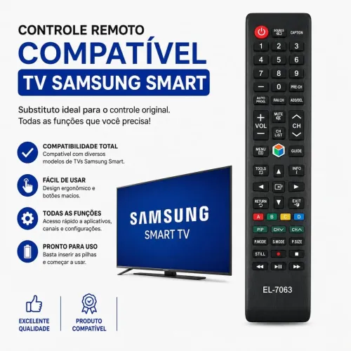 Controle remoto compatível tv Samsung smart
