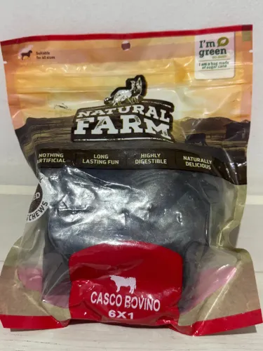 Casco Bovino Natural Farm Para Cães Saúde Bucal 6 Unid
