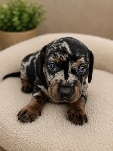 Dachshund-Salsicha fêmea e macho para reserva.