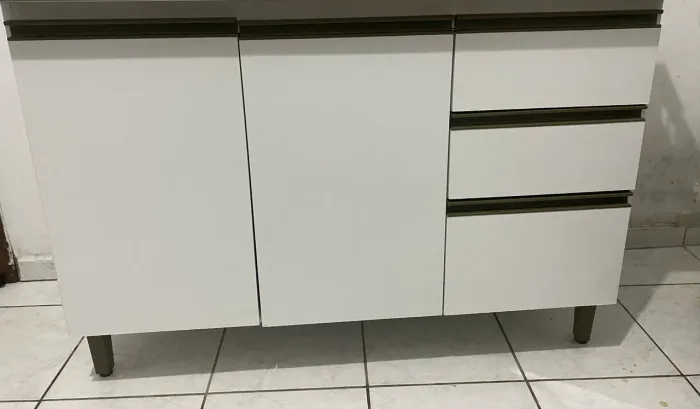 Balcão de Cozinha sem Tampo - 120cm largura