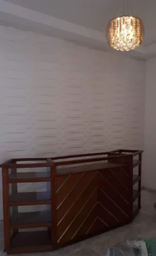 Balcão Recepção Loja Móvel Madeira Mostruário