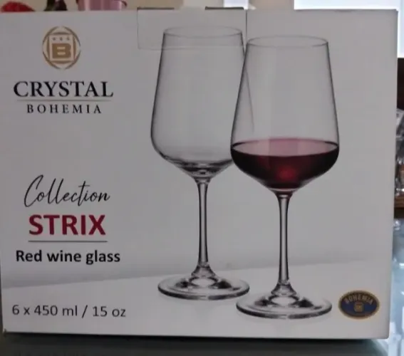 CONJUNTO DE TAÇAS PARA VINHO TINTO CRYSTAL BOHEMIA