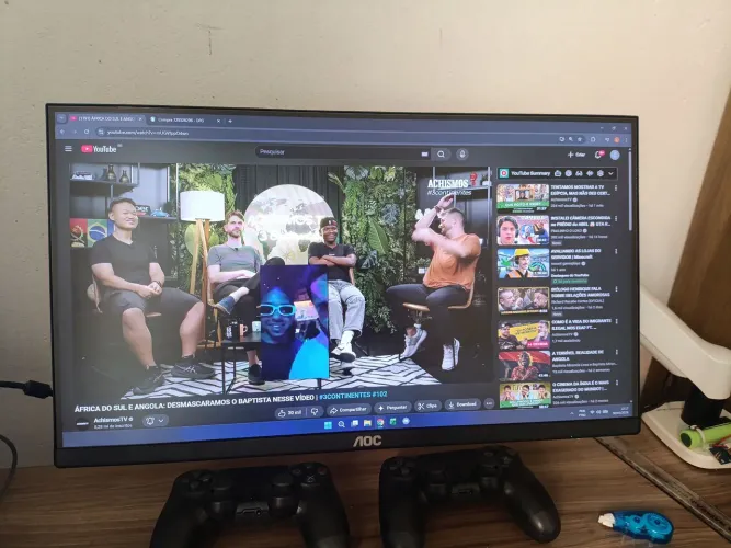 Monitor AOC 21.5 polegadas painel VA borda ultra fina - Semi novo em perfeito estado