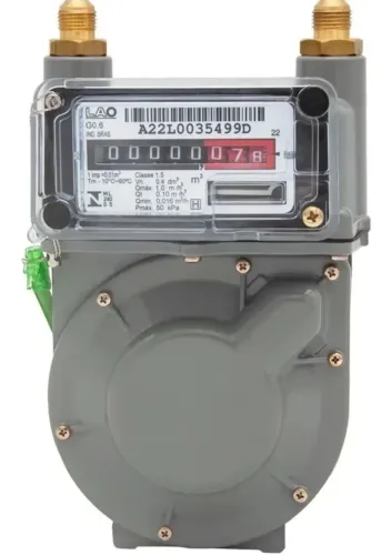 Medidor de Gás G6 com registro e regulador de 1kg/h