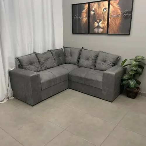 Sofá de Canto Belo 4 Lugares 180cm X 180cm Tecido Suede  _ pronta entrega 