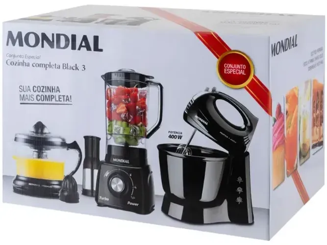 Kit Cozinha Completa Black 3 KT105 MONDIAL 