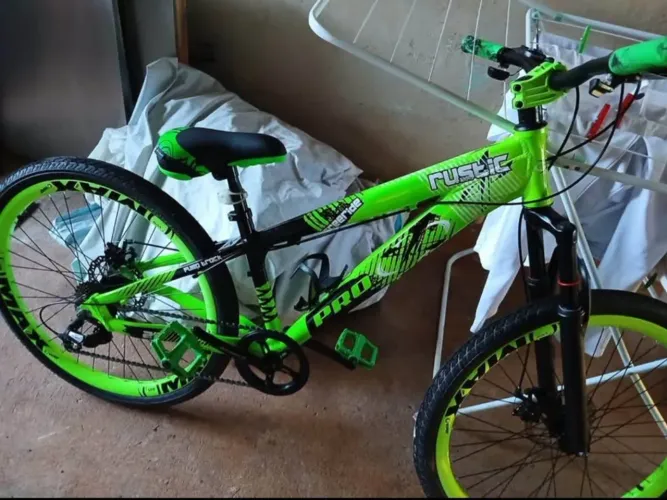 ? Bicicleta Aro 26 Rustic Pro - Verde Neon