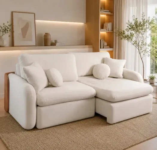 Sofá-Cama Retrátil Confort Living Premium 2,30 m Linho Bege