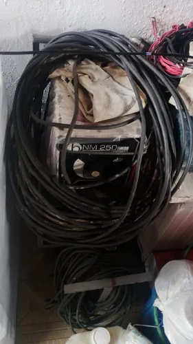 Cabo PP 8mm ( 30 metros + máquina de solda +18 kg de solda 6013 na lata.