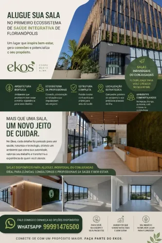 EKOS - Duas sala comercial 30m² somente para área da Saúde. aluguel juntas ou separadas 