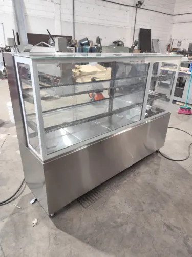 Vitrine expositora refrigerada inox 1800×600×1250 mm