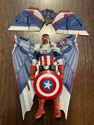 MARVEL LEGENDS SAM WILSON CAP AMERICA AVENGERS 3 PACK+ASAS BAF COMPLETO