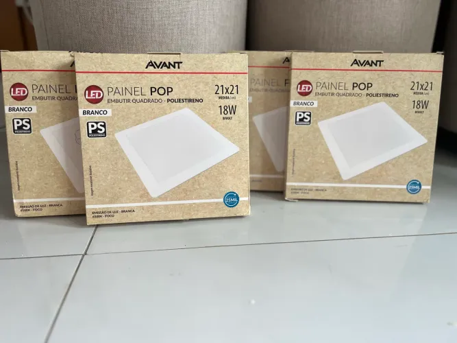 Painel de Embutir Quadrado Branco 5 unidades