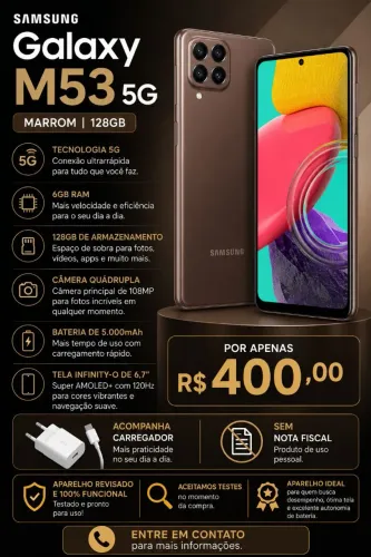 Samsung Galaxy M53 5G 128GB - Marrom