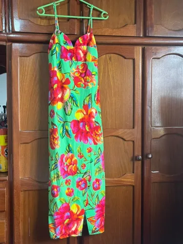 Vestido farm midi Flor Céu Verde