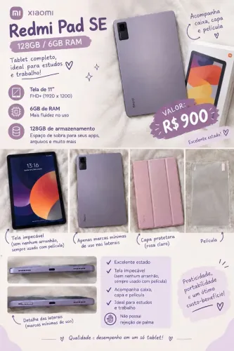 Tablet Xiaomi Redmi Pad SE 128GB/6GB RAM