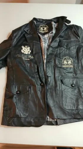 Blazer de couro masculino LAMARTINA