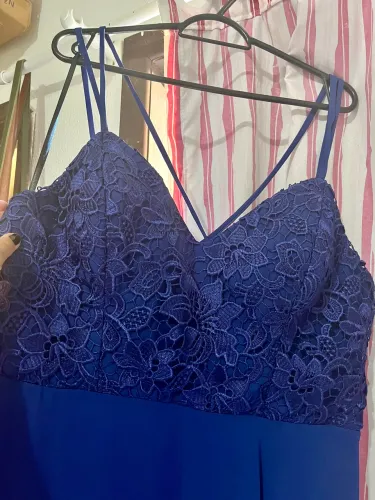 Vestido de Festa Azul Marinho | Tamanho 48 | Elegante com Fenda
