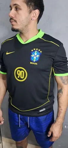 Camisa Brasil 90 Preto Retro 2026