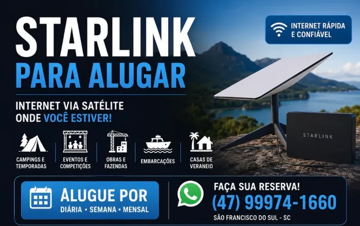 Aluguel starlink Mini internet em qualquer lugar 