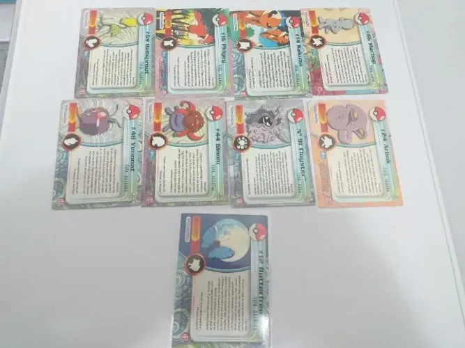 Lote Cartas Pokémon Topps 9 unidades