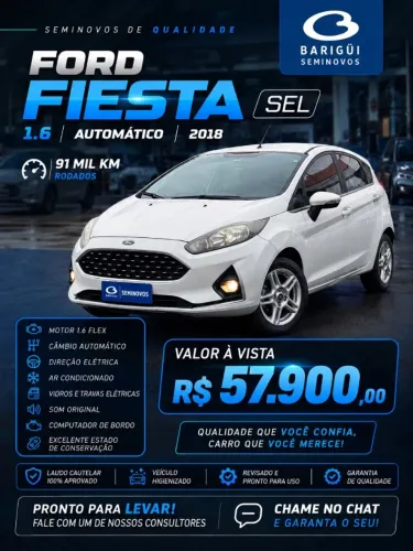 Ford Fiesta SEL 1.6 16V Flex Aut. 5P 2018