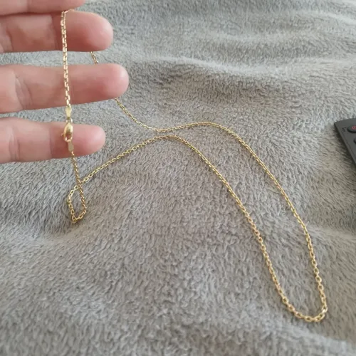 Cordão Cadeado 65cm - Ouro (18k / 750) fecho mosquetão