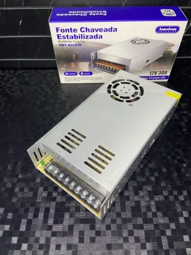 FONTE CHAVEADA ESTABILIZADA 12V 30A - AWX-KG1230