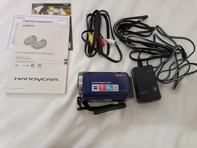Filmadora Sony Handycan DCR- SR68 ( AZUL ) - RARIDADE