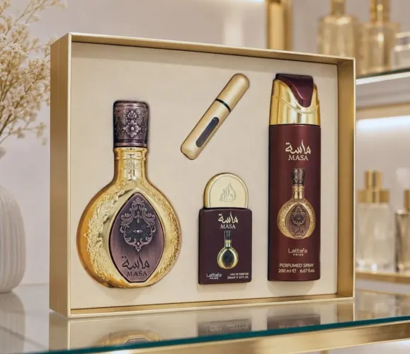 Kit Lattafa Masa 100ml + Perfume 20ml + Desodorante 200ml Original Lacrado