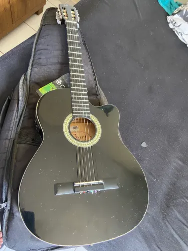 Violão Acústico Preto / Elétrico 