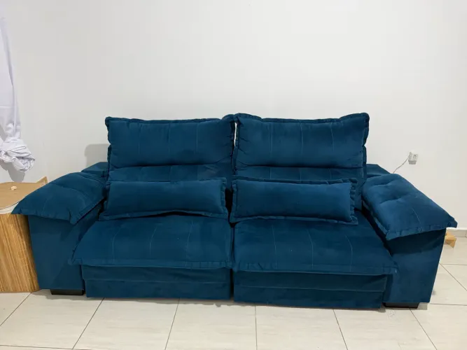 Sofá retrátil 2,30 azul