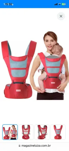 Canguru Ergonômico 6x1 Carrega Porta Bebê até 20 kg Importway