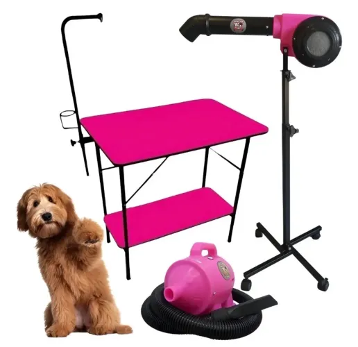 Kit pet para secador e soprador com mesa
