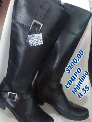 Bota de couro estilo montaria N 35