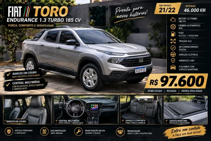 Fiat Toro Endurance 1.3 T270 4X2 Flex AUT 2022