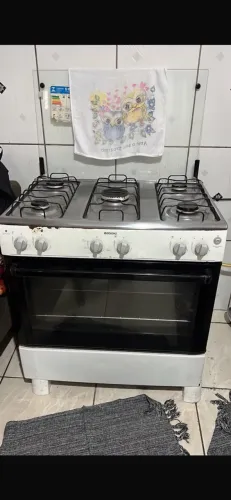 Fogão Itatiaia Star New 5 bocas Automático com Mesa de Inox Branco
