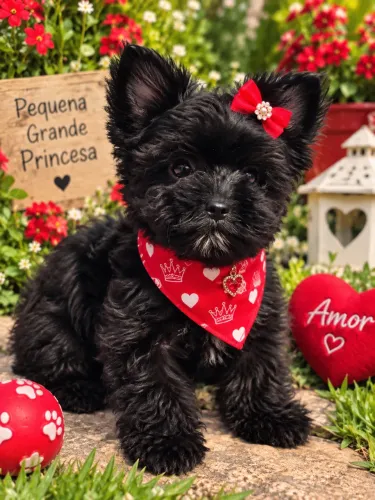 Brincalhona e amigável! Yorkshire micro fêmea black