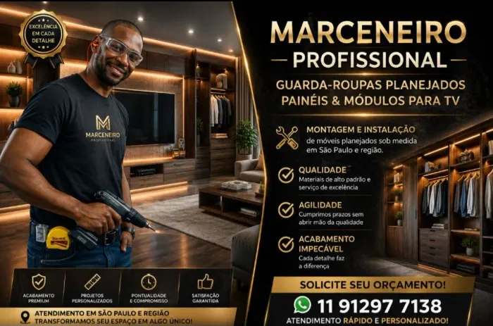 Montagem e Fabricação de Móveis Planejados em MDF