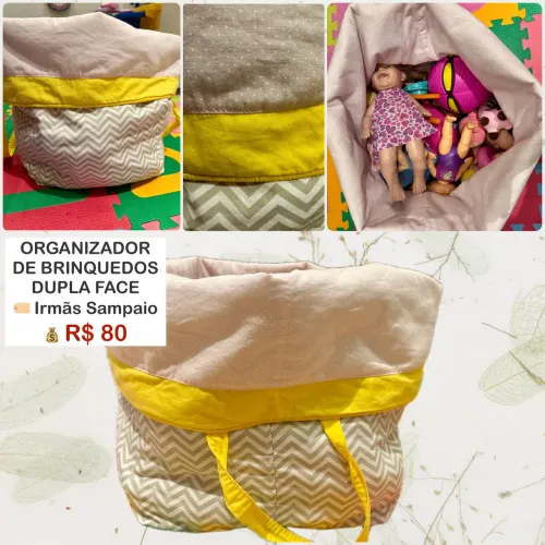 Saco Organizador de Brinquedos Dupla Face - Grife Irmãs Sampaio