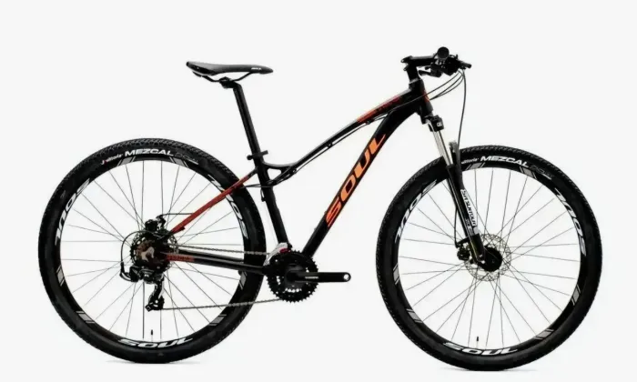 Bicicleta MTB Soul Sprin Rain Aro 29 Preto e Laranja