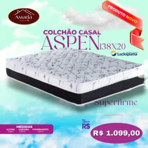 Colchão casal Aspen, a pronta entrega 